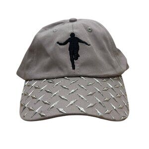 Hockey eyes without a face snap back beige baseball cap